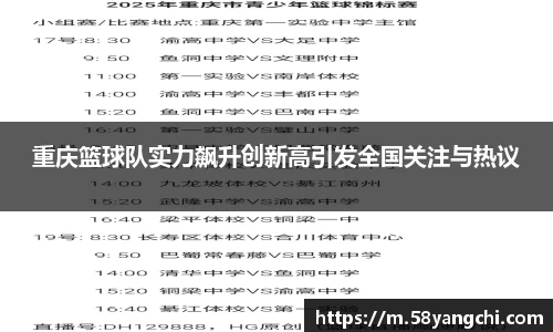 重庆篮球队实力飙升创新高引发全国关注与热议