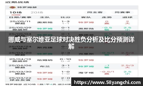 挪威与塞尔维亚足球对决胜负分析及比分预测详解