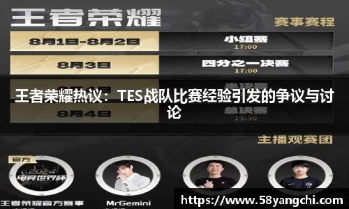 王者荣耀热议：TES战队比赛经验引发的争议与讨论
